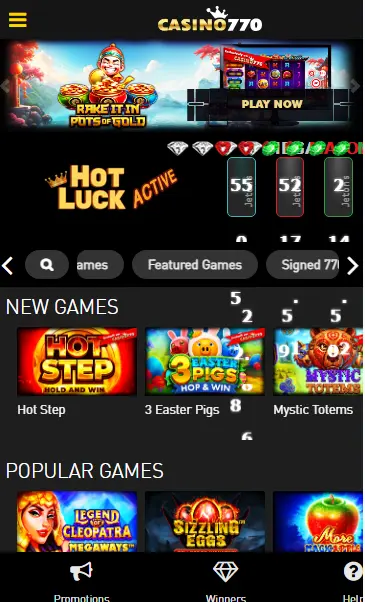 Accès via PWA ou navigateur 770 CASINO