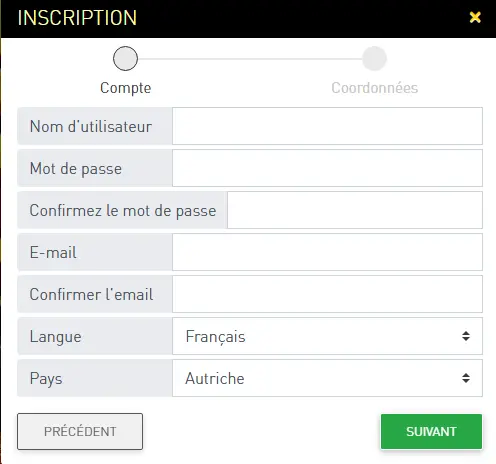 Inscription sur 770 CASINO