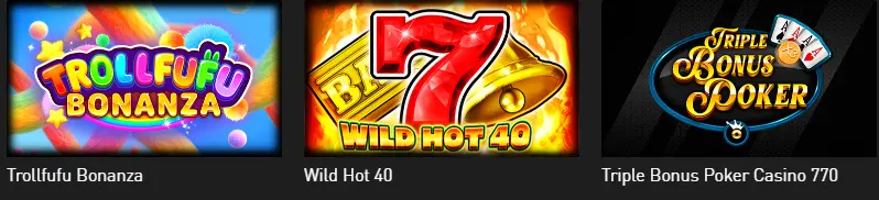 Types de machines à sous disponibles sur 770 CASINO